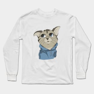 Grey Cat Long Sleeve T-Shirt